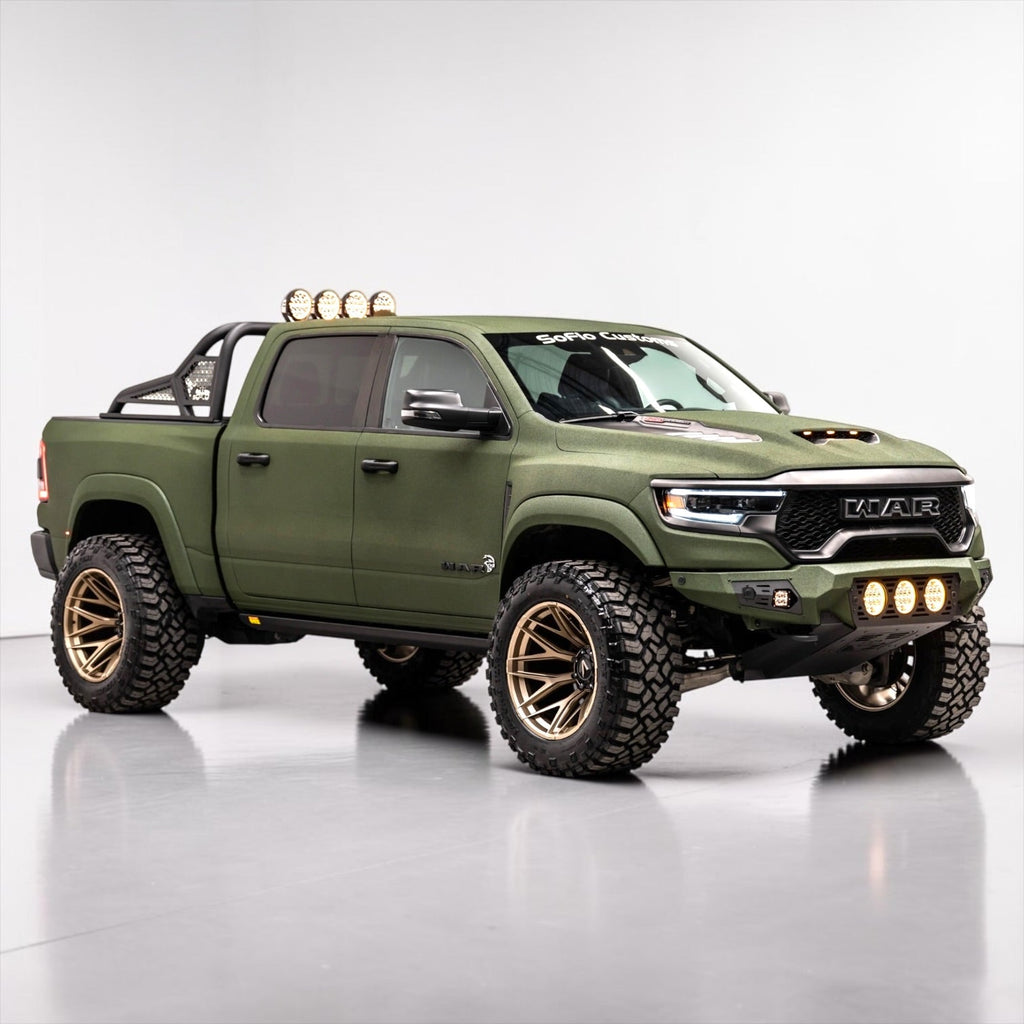 RAM TRX 2021-2027 REAR BED CHASE RACK WITH (4) 6” LED LIGHTS ALL ALUMINUM