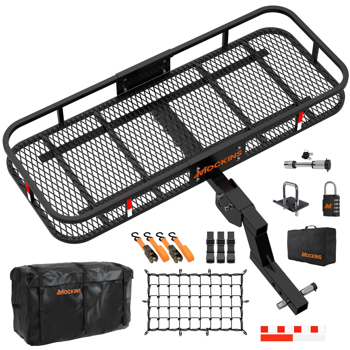 50"x20"x6" Hitch Carrier with 6" Shank Rise & 18 Cu Ft Cargo Bag