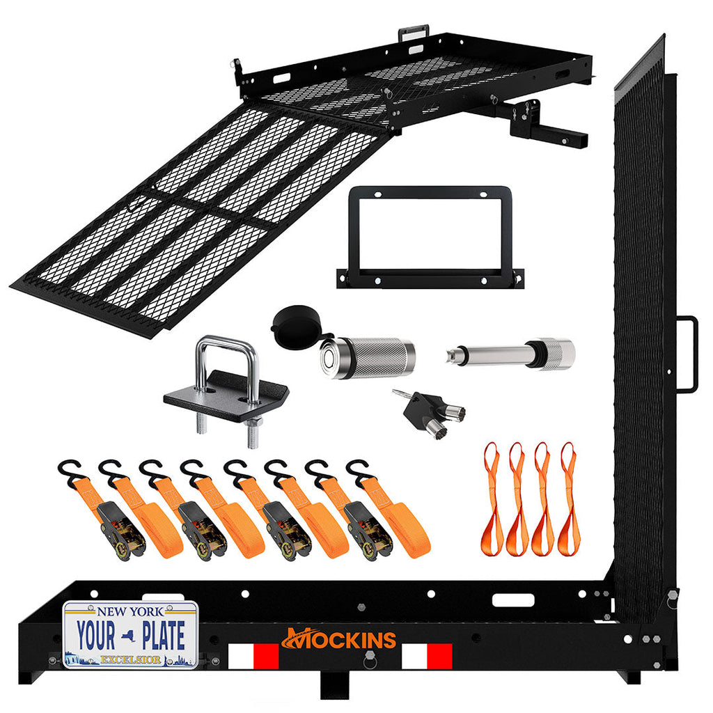 48"x28.5"x4.5" Wheelchair Hitch Carrier with Ramp