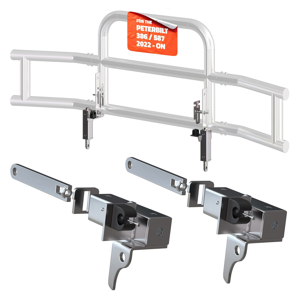 Front Bumper Guard Mounting Brackets for Peterbilt 386 / 587 2022-2026 (Brackets ONLY)