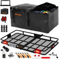 72"x36"x6" XXL Hitch Carrier + Rear Lights & 50 Cu Ft Cargo Bag