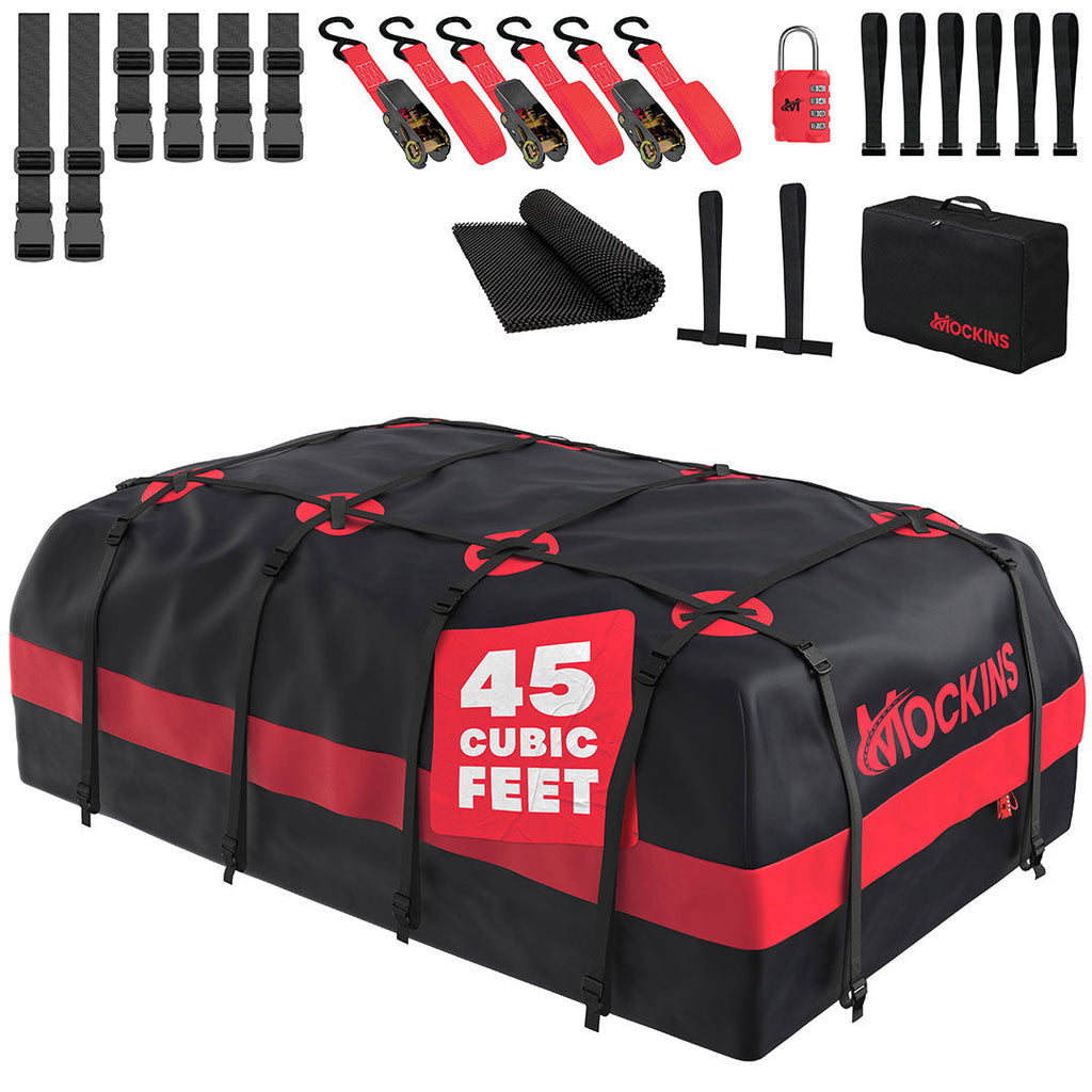45 Cu Ft. Red Waterproof Roof Cargo Bag 75"x48"x22"