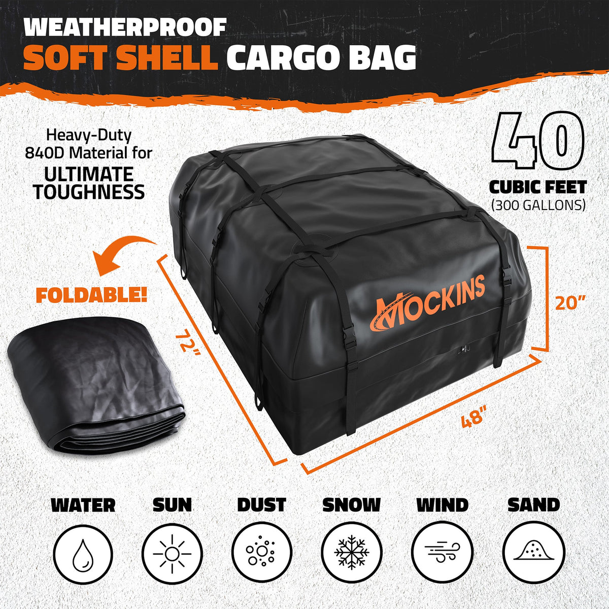 40 Cu Ft Rooftop Bag 72"x48"x20"