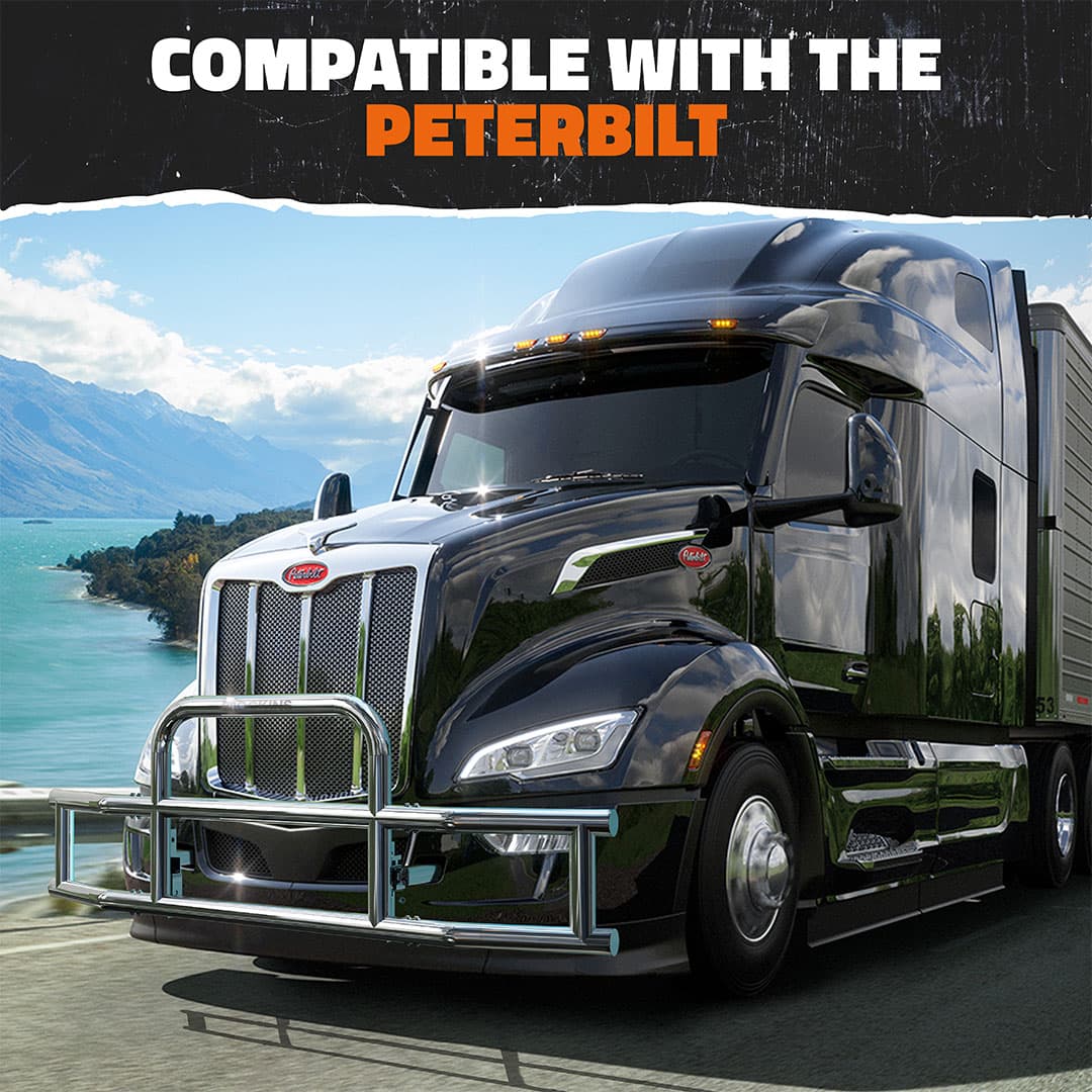 90"x11.5"x29" Front Bumper Guard with Mounting Brackets for Peterbilt 2019