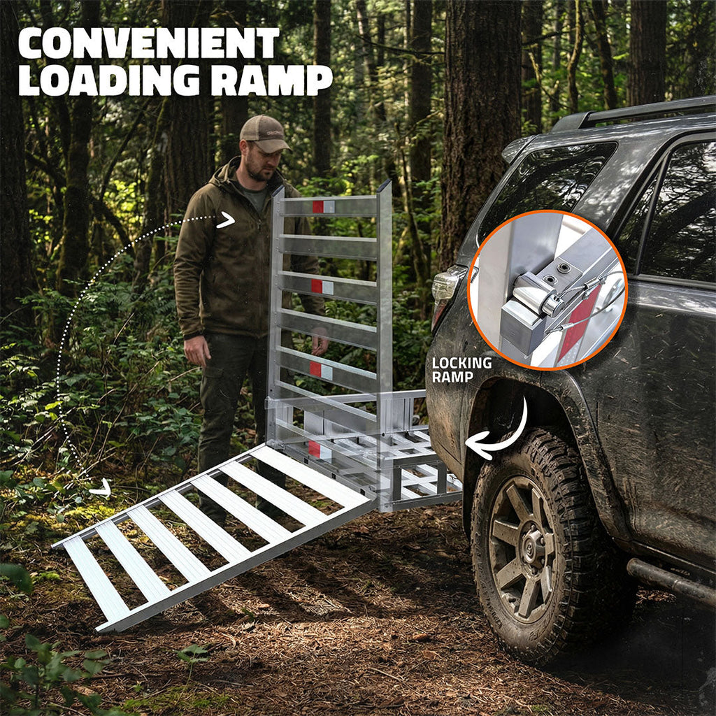 50"x29"x8" Aluminum Hitch Carrier with Ramp