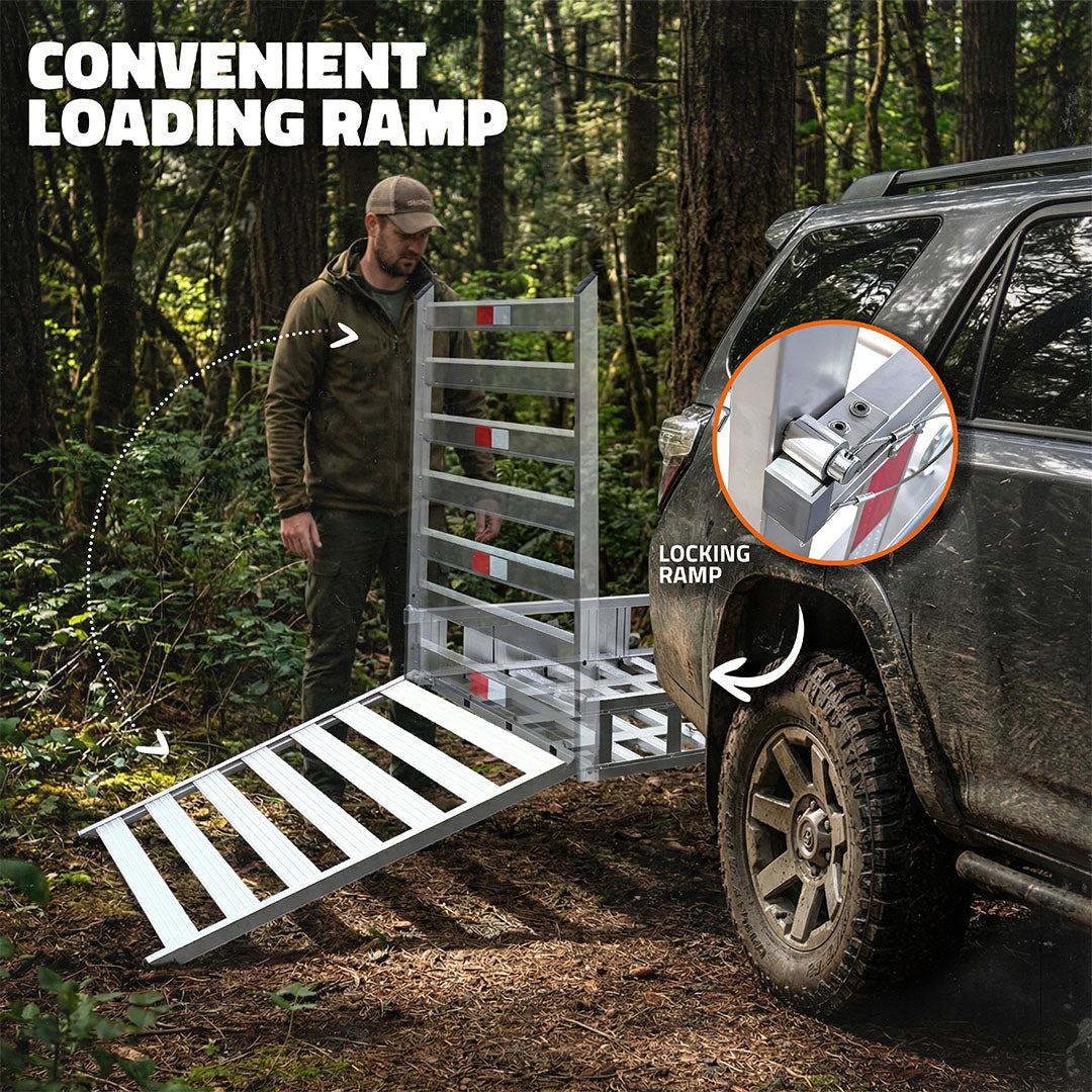 50"x29"x8" Aluminum Hitch Carrier with Ramp