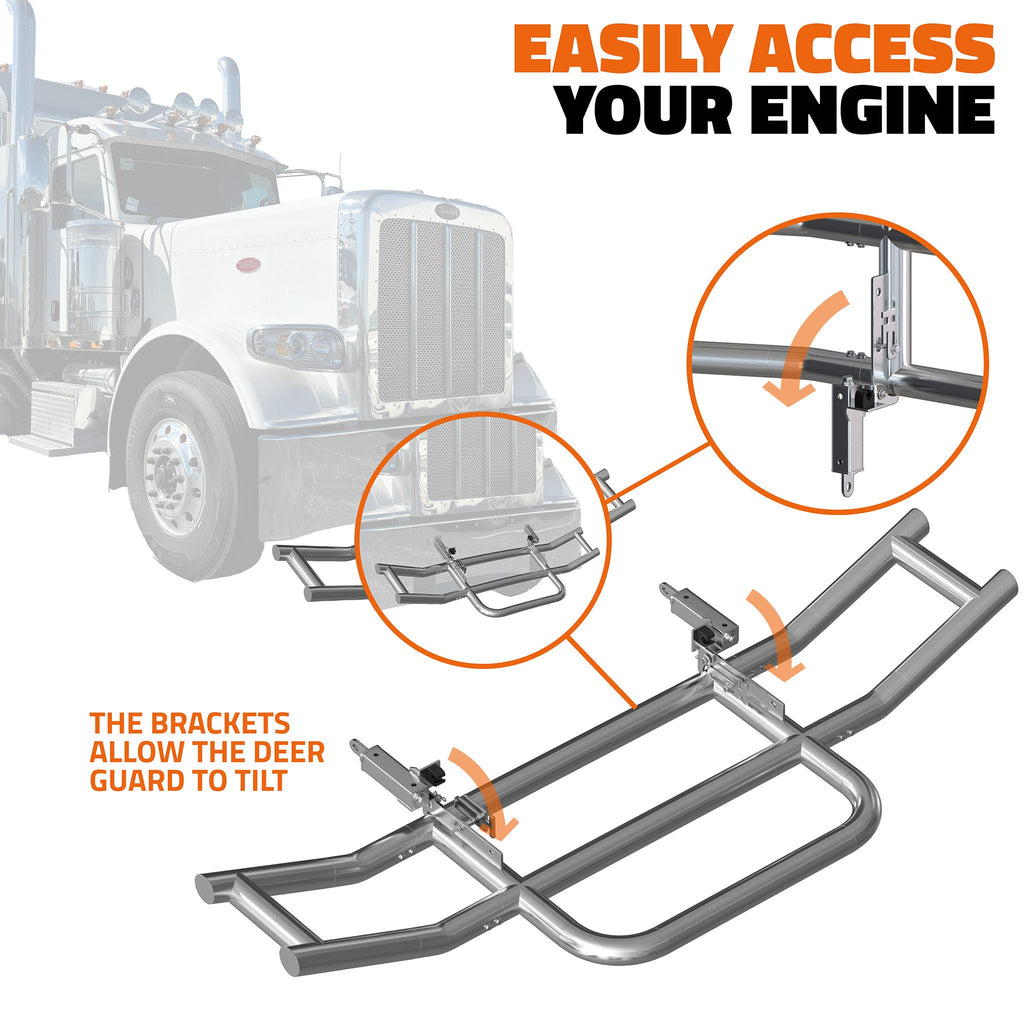90"x11.5"x29" Front Bumper Guard with Mounting Brackets for Peterbilt 386 / 587 2022-2026