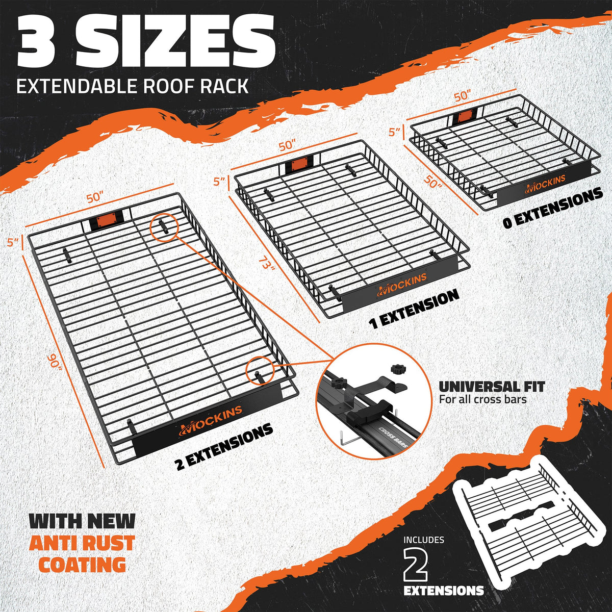 90"x50"x5" XXL Rooftop Carrier Basket