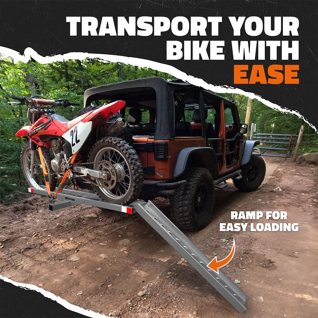 73" Hitch Motorbike Carrier with Loading Ramp