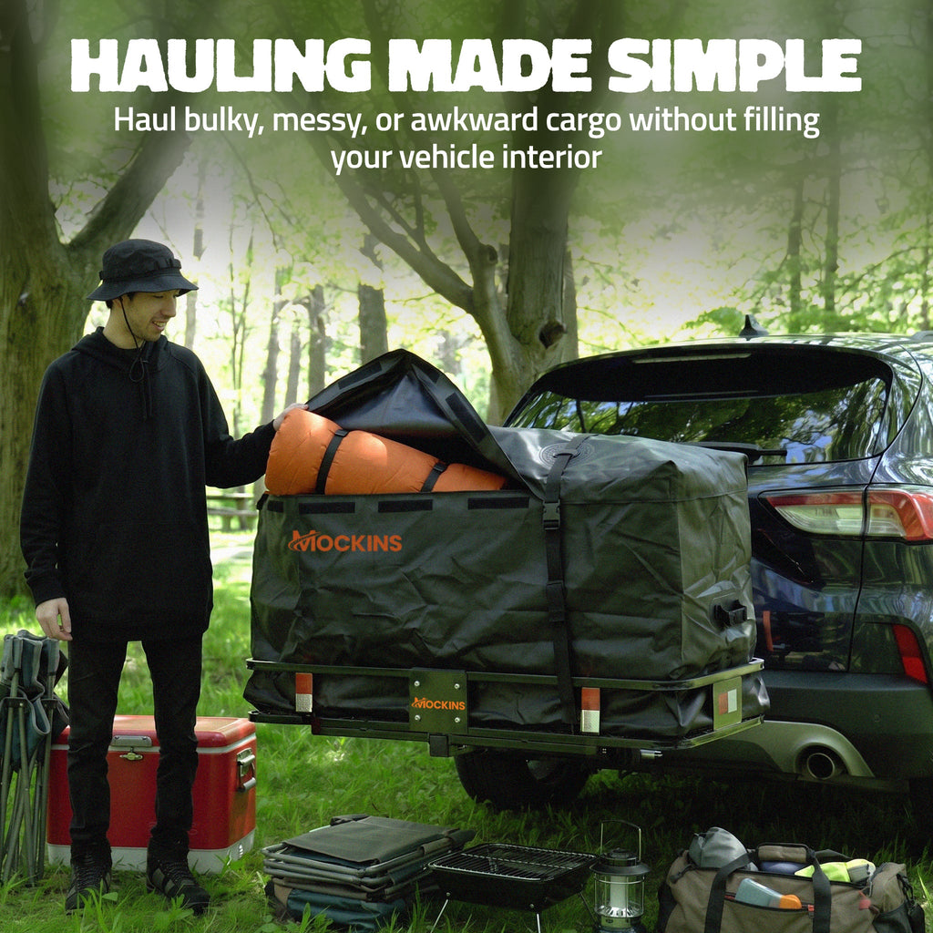 50"x20"x6" Hitch Carrier with 6" Shank Rise & 18 Cu Ft Cargo Bag