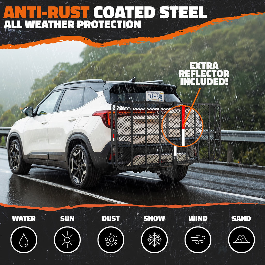 72"x36"x6" XXL Hitch Carrier + Rear Lights