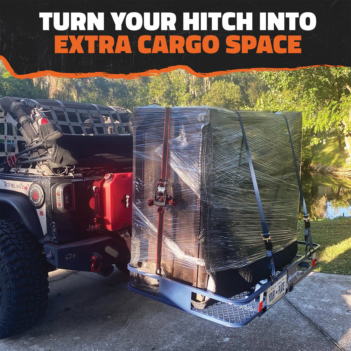 60"x30"x6" Navy Hitch Carrier & 30 Cu Ft Navy Cargo Bag