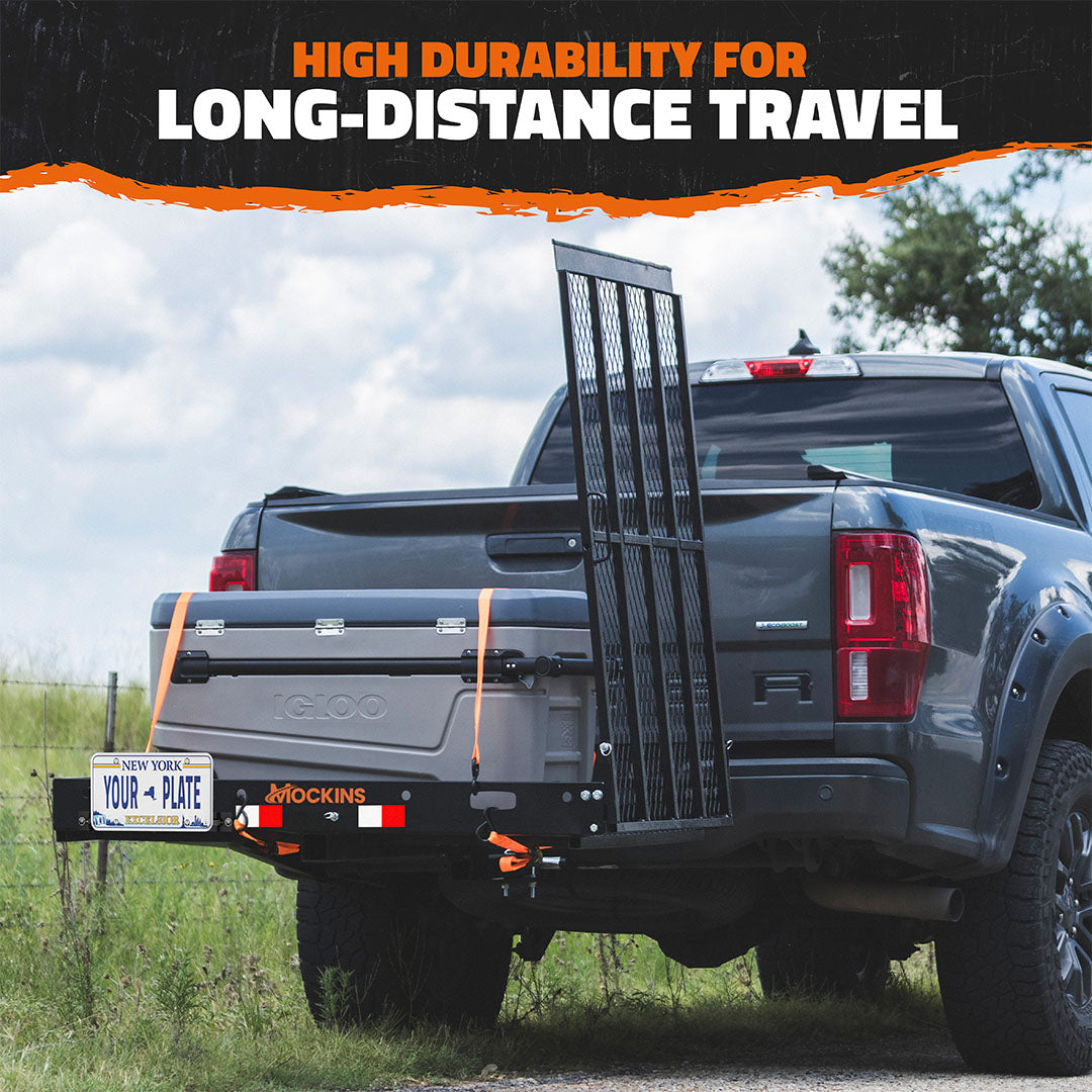 48"x28.5"x4.5" Wheelchair Hitch Carrier with Ramp