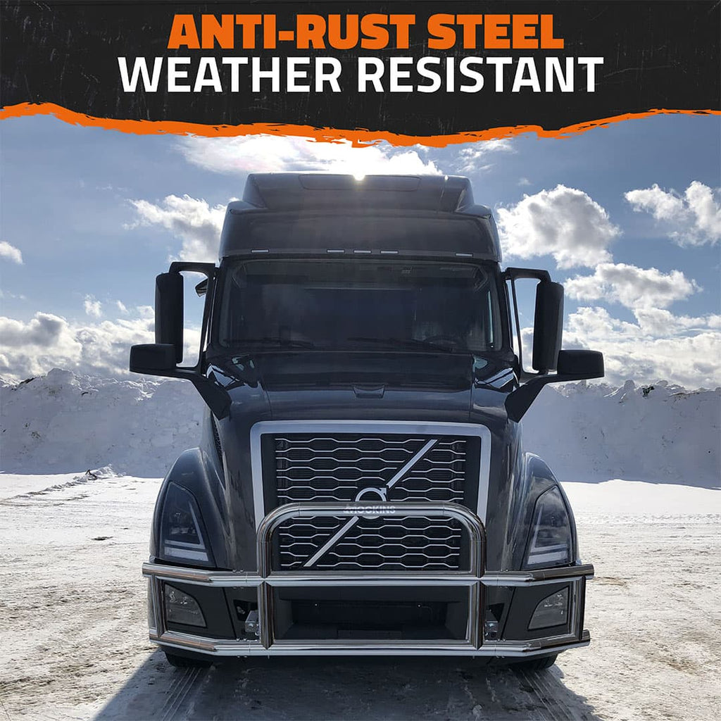 90"x11.5"x29" Front Bumper Guard with Mounting Brackets for Volvo VNL 2018-2023