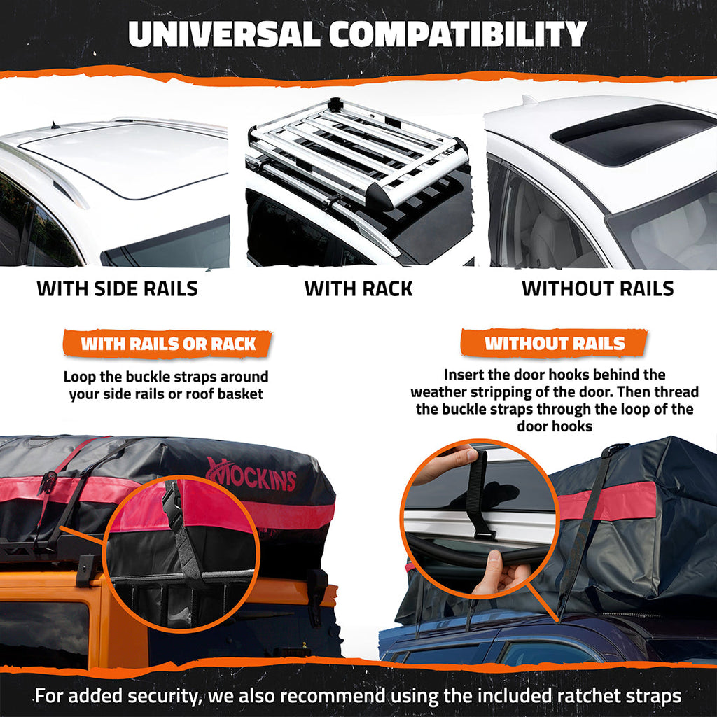 45 Cu Ft. Red Waterproof Roof Cargo Bag 75"x48"x22"