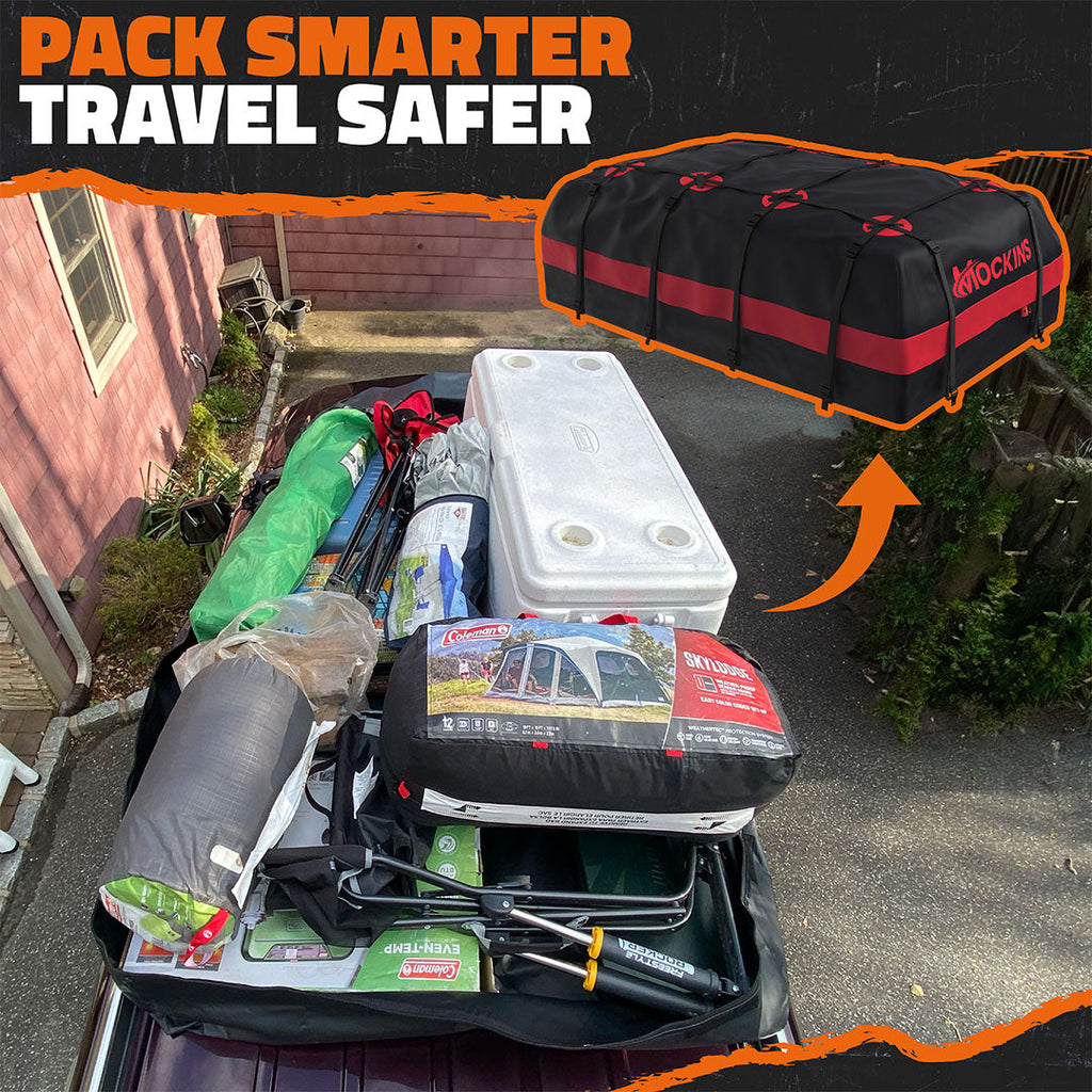 45 Cu Ft. Red Waterproof Roof Cargo Bag 75"x48"x22"
