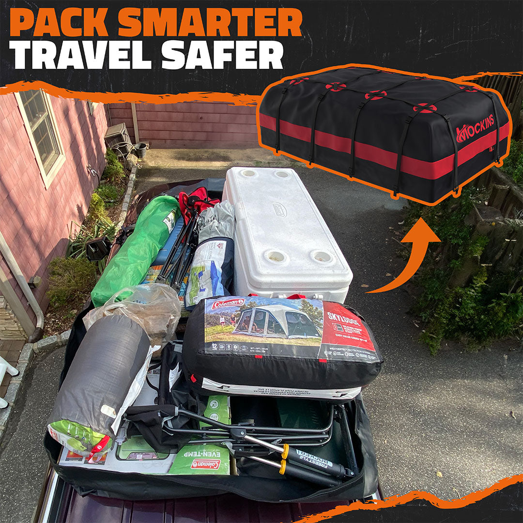 45 Cu Ft. Red Waterproof Roof Cargo Bag 75"x48"x22"