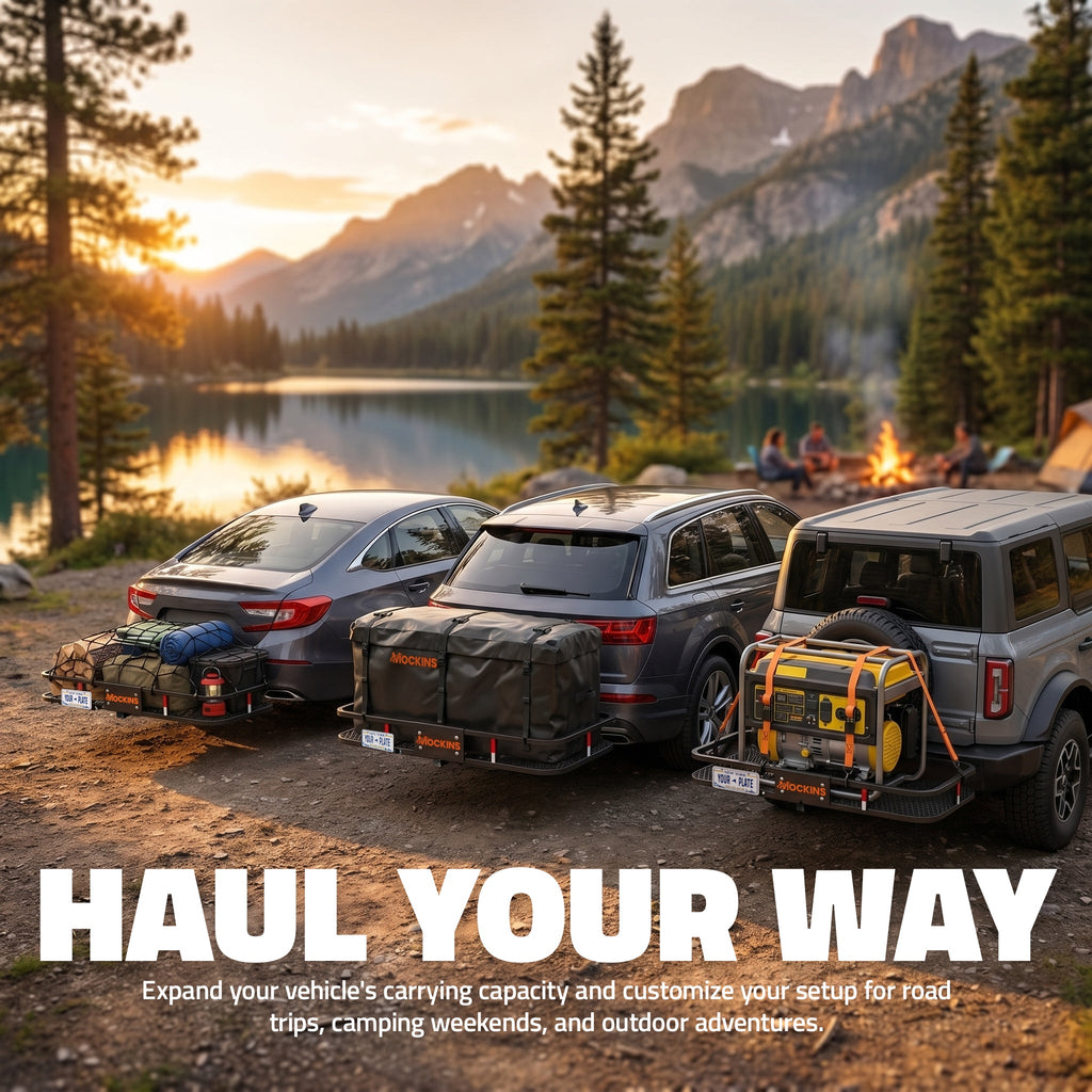 60"x20"x6" Hitch Carrier with 6" Shank Rise & 20 Cu Ft Cargo Bag