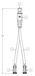 07-179   Deutsch Splitter Harness,  266mm