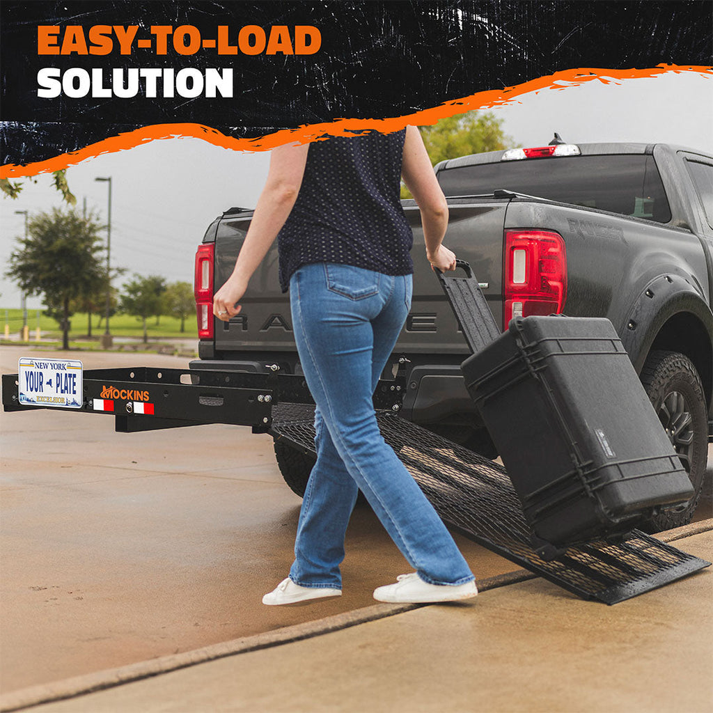 48"x28.5"x4.5" Wheelchair Hitch Carrier with Ramp