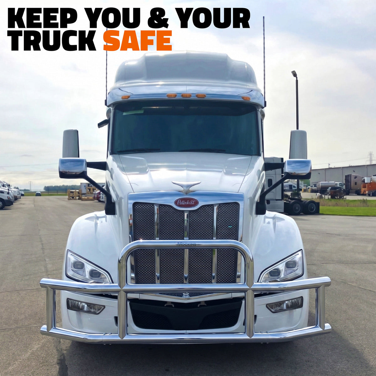 90"x11.5"x29" Front Bumper Guard with Mounting Brackets for Peterbilt 386 / 587 2022-2026