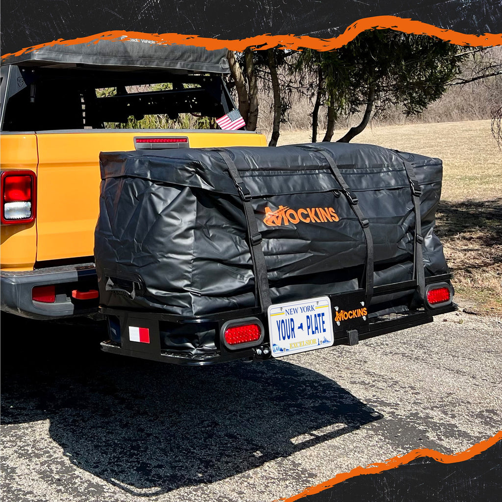 60"x20"x6" Hitch Carrier + Rear Lights & 20 Cu Ft Cargo Bag