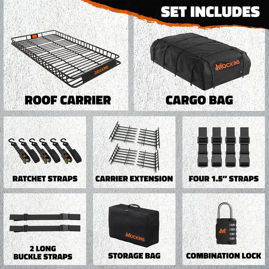 90"x50"x5" XXL Roof Carrier & 50 Cu Ft Roof Bag