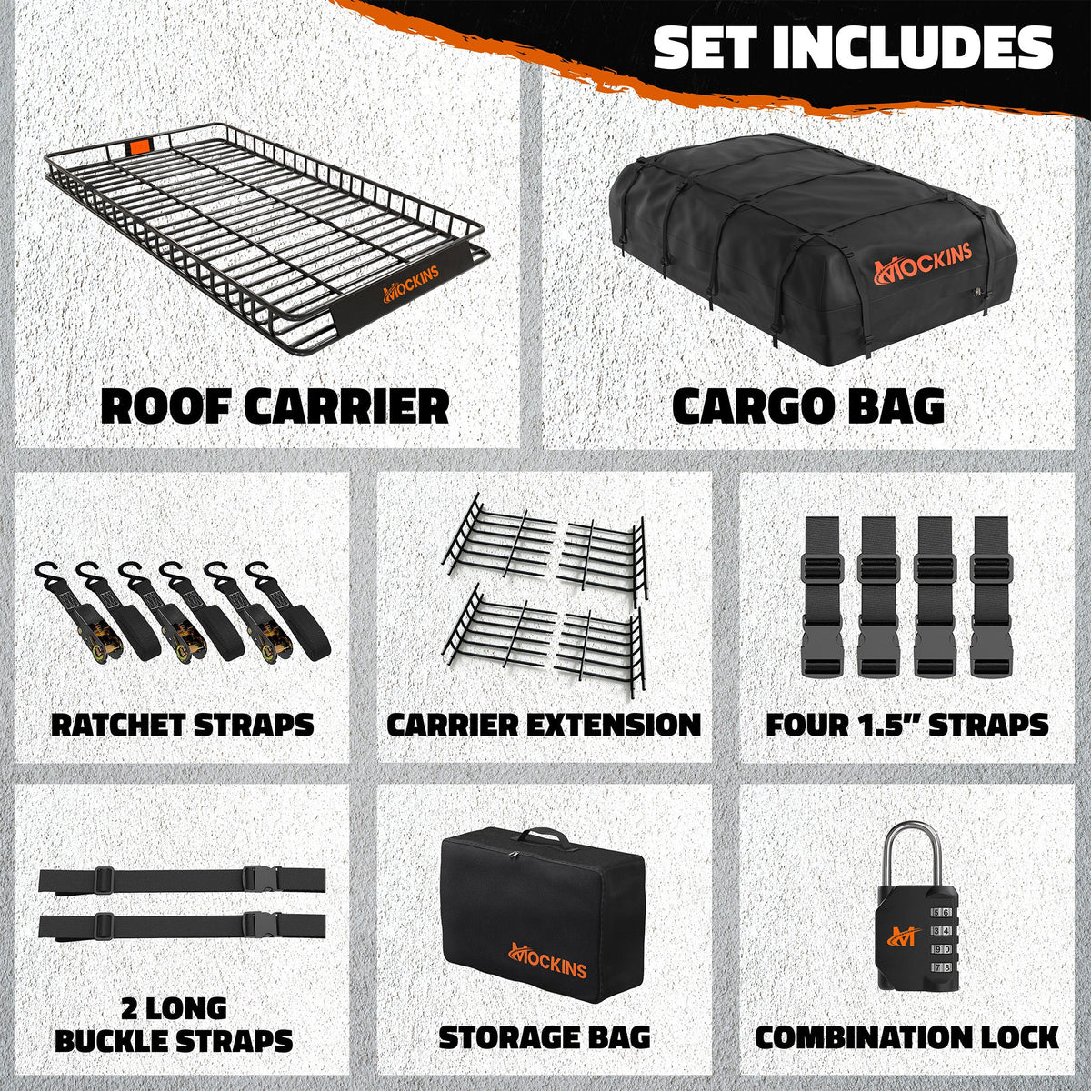 90"x50"x5" XXL Roof Carrier & 50 Cu Ft Roof Bag
