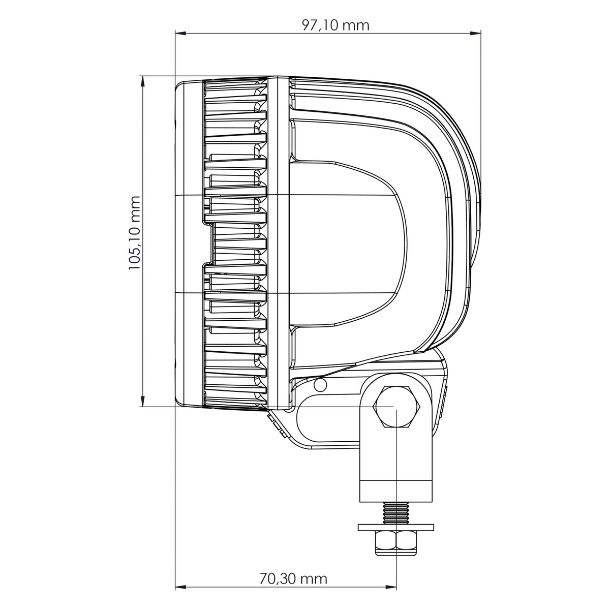 1010 4600 eLumen with fog lens, cover, and pigtail harness