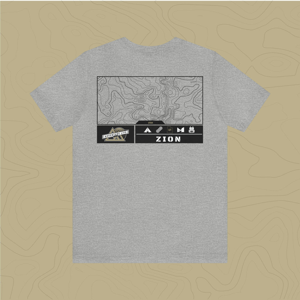 Zion National Park - Adventure Life Trail Topographic Garment Dyed Tee