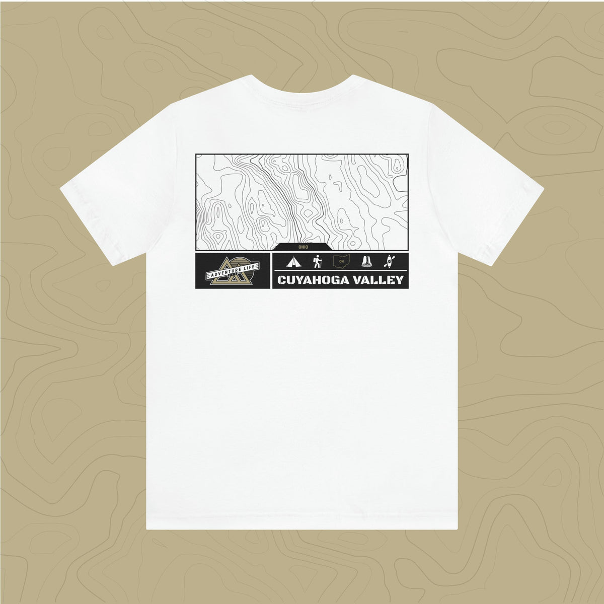 Cuyahoga Valley National Park - Adventure Life Trail Topographic Garment Dyed Tee