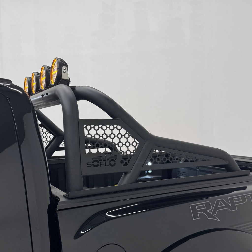 RAM TRX 2021-2027 REAR BED CHASE RACK WITH (4) 6” LED LIGHTS ALL ALUMINUM