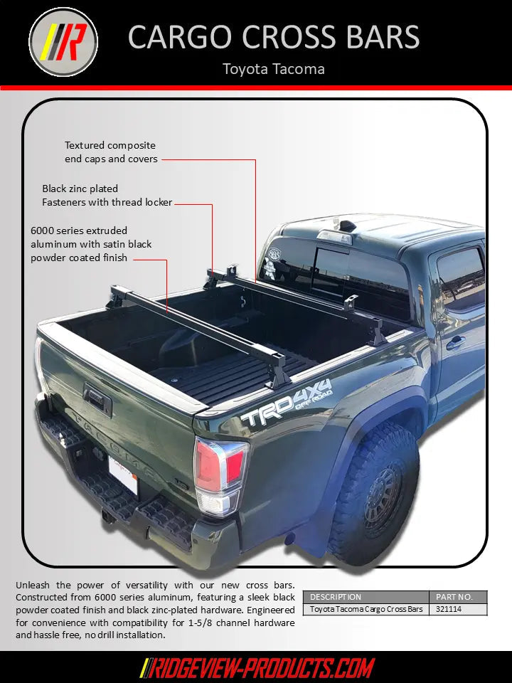Toyota Tacoma Cargo Cross Bars