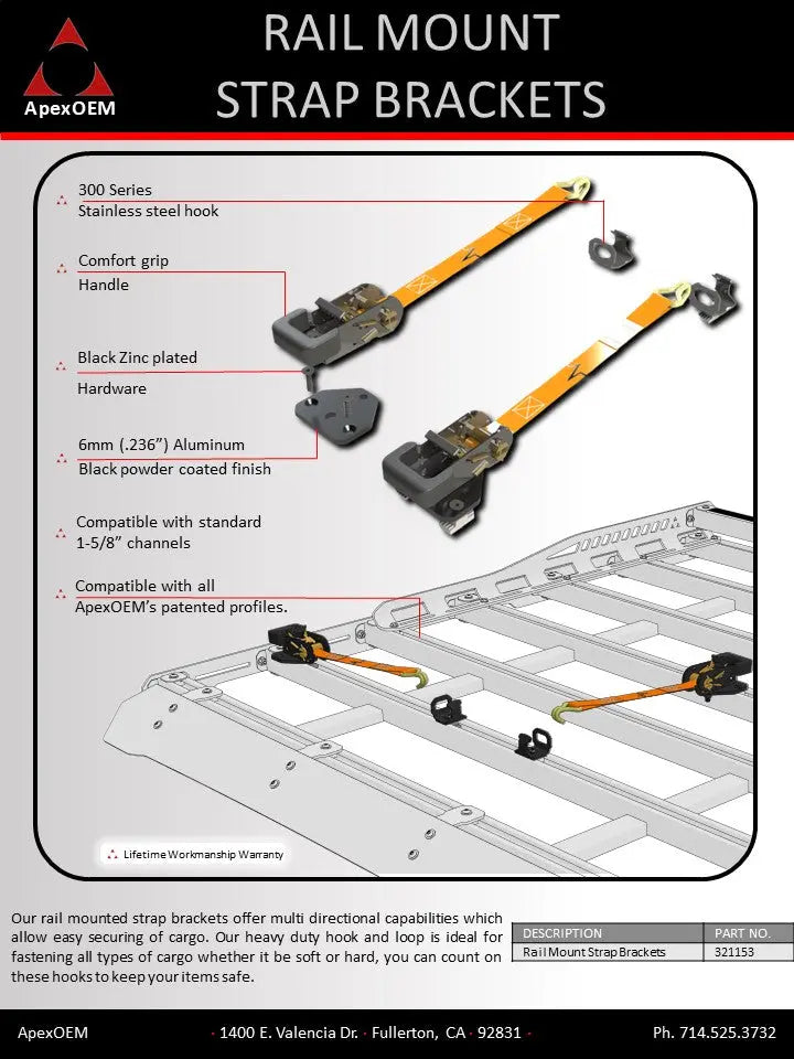 Ratchet Strap Rail Bracket