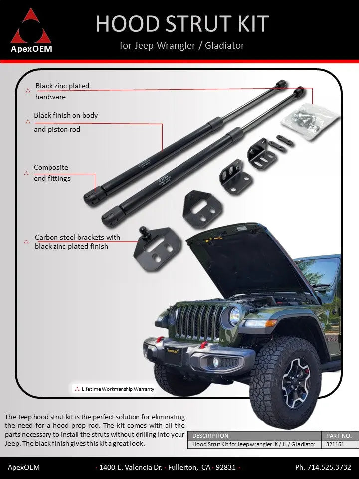 Jeep Hood Strut Kit