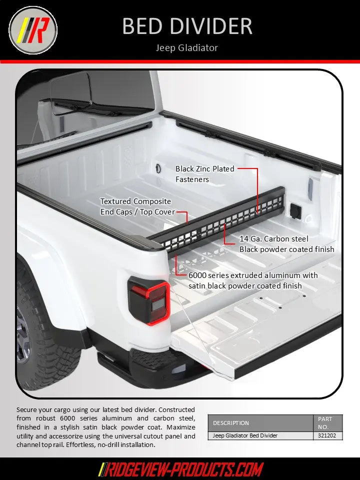 Jeep Gladiator Bed Divider