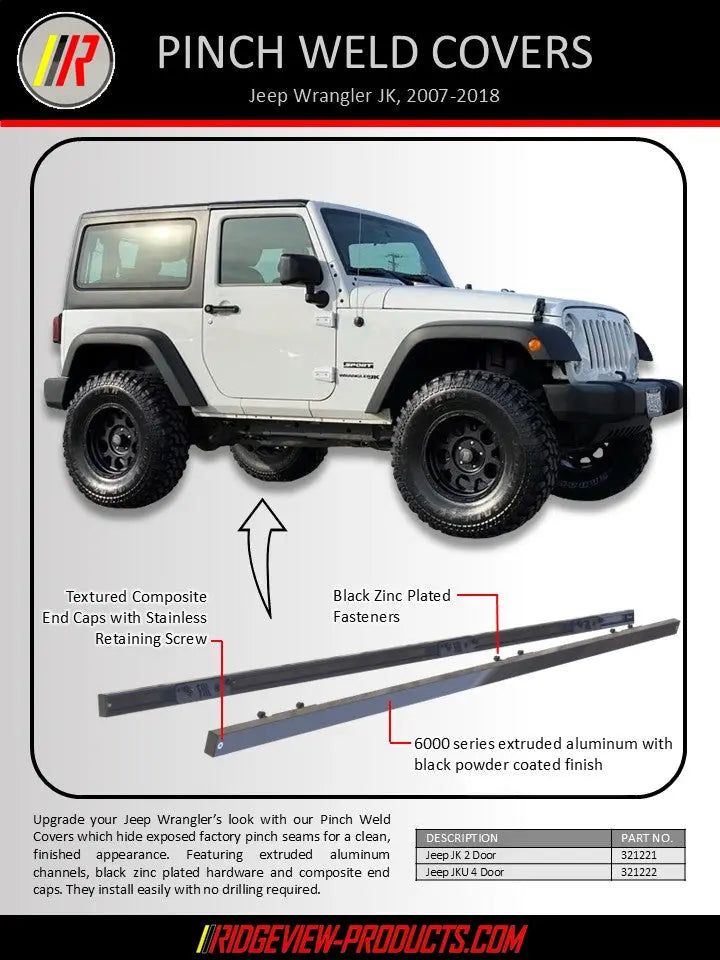 Jeep JK Pinch Weld Covers