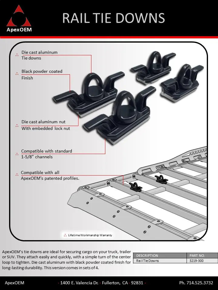 Rail Tie Downs