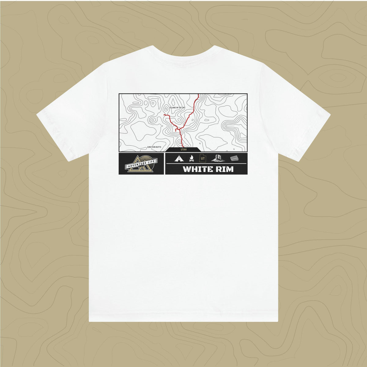 White Rim Trail - Adventure Life Trail Topographic Garment Dyed Tee