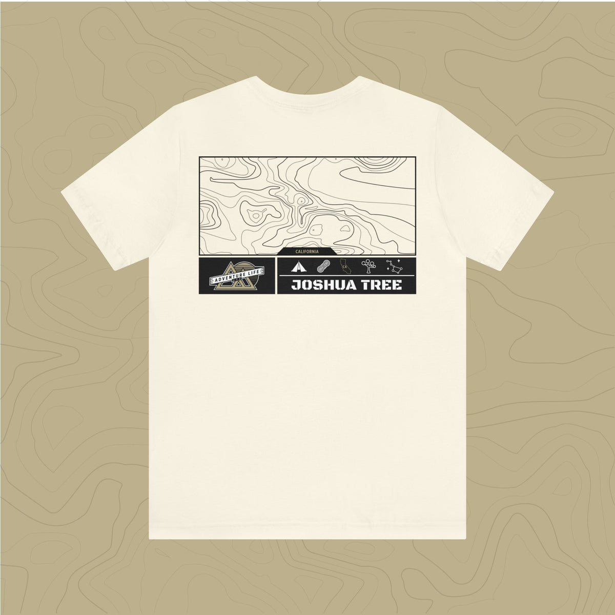 Joshua Tree National Park - Adventure Life Trail Topographic Garment Dyed Tee