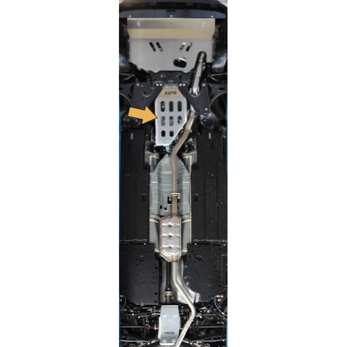 Asfir 4x4 Subaru Forester and Crosstrek Transmission Skid Plate, 1/4" Aluminum, Wilderness Compatible