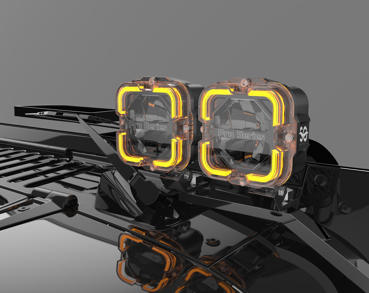 Shoreline Offroad Pro Series Bright White LED 4” Pods with Amber DRL