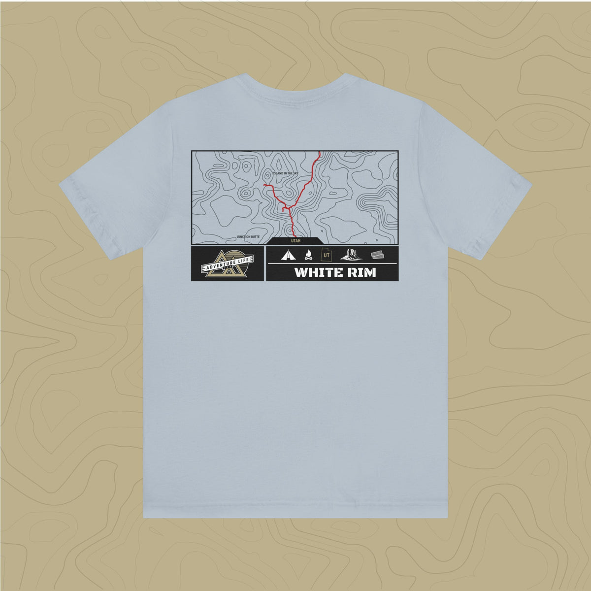 White Rim Trail - Adventure Life Trail Topographic Garment Dyed Tee