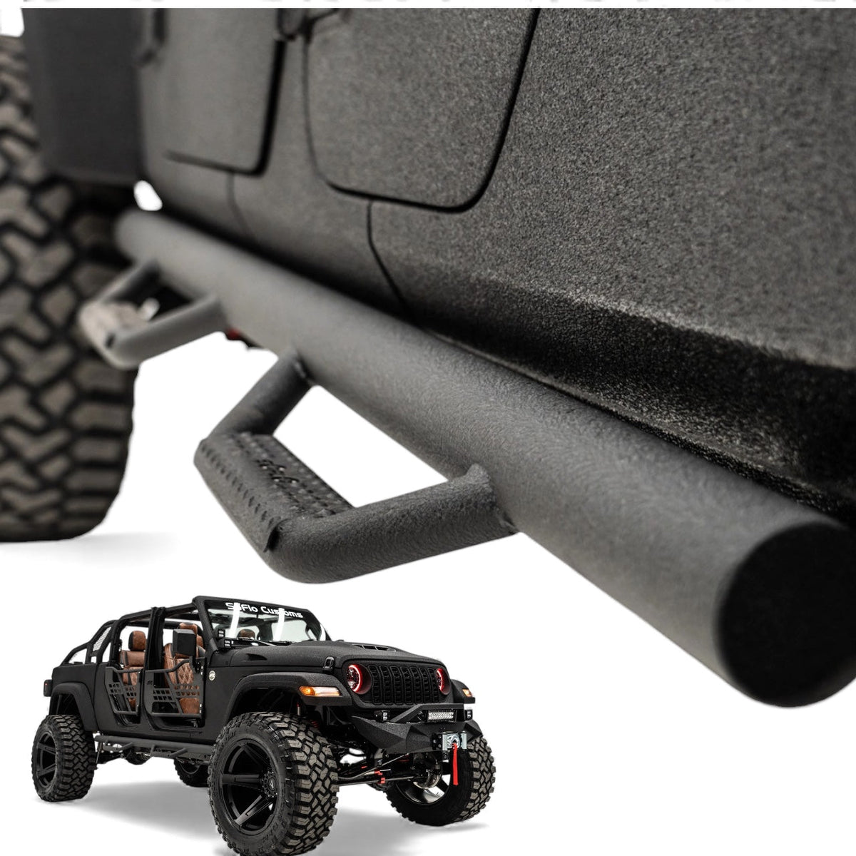 Jeep Gladiator Stationary Steel Side Steps 2020-2027