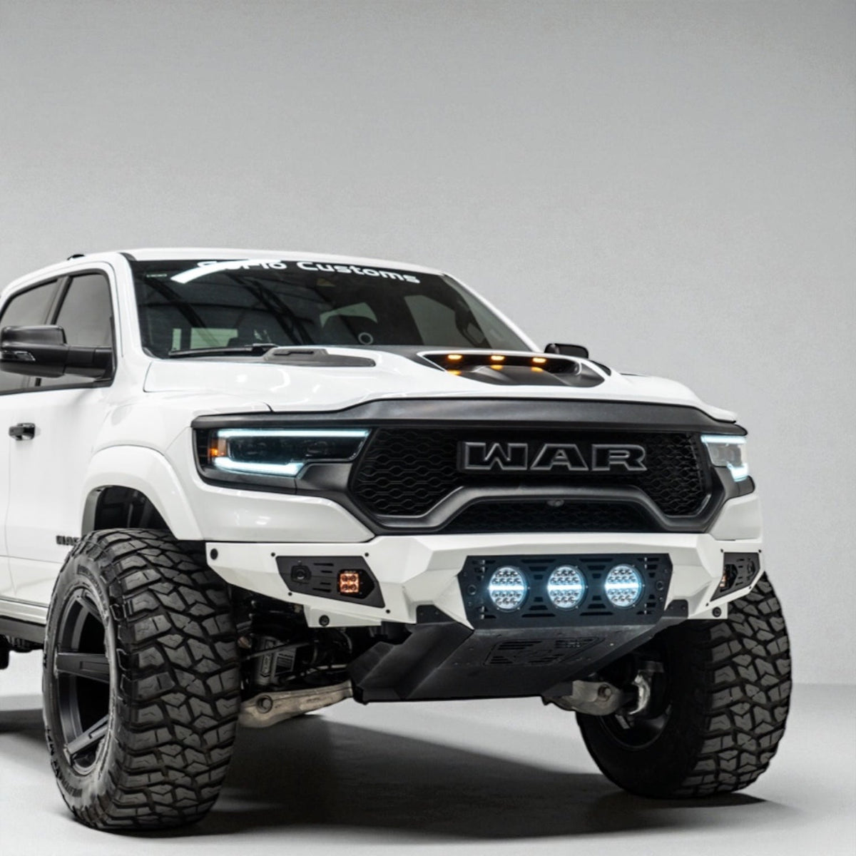 RAM TRX Baja Front Bumper w/ 3 Center Lights & Skid Plate 2021-2024