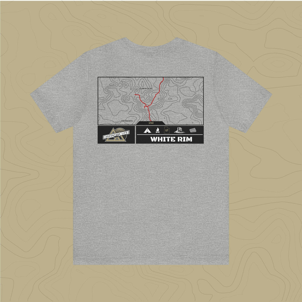 White Rim Trail - Adventure Life Trail Topographic Garment Dyed Tee