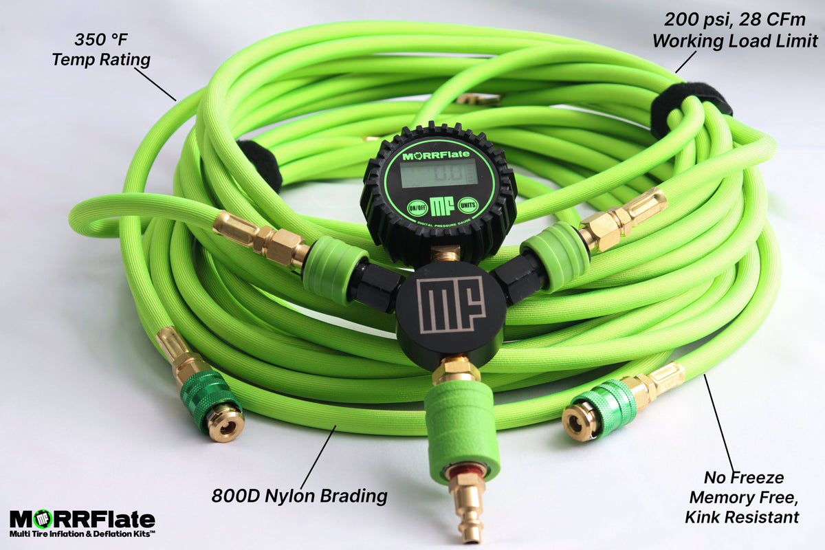 MORRFlate Braided Air Hub Mega Hoses (4-6 Tire, 200" wheelbase)