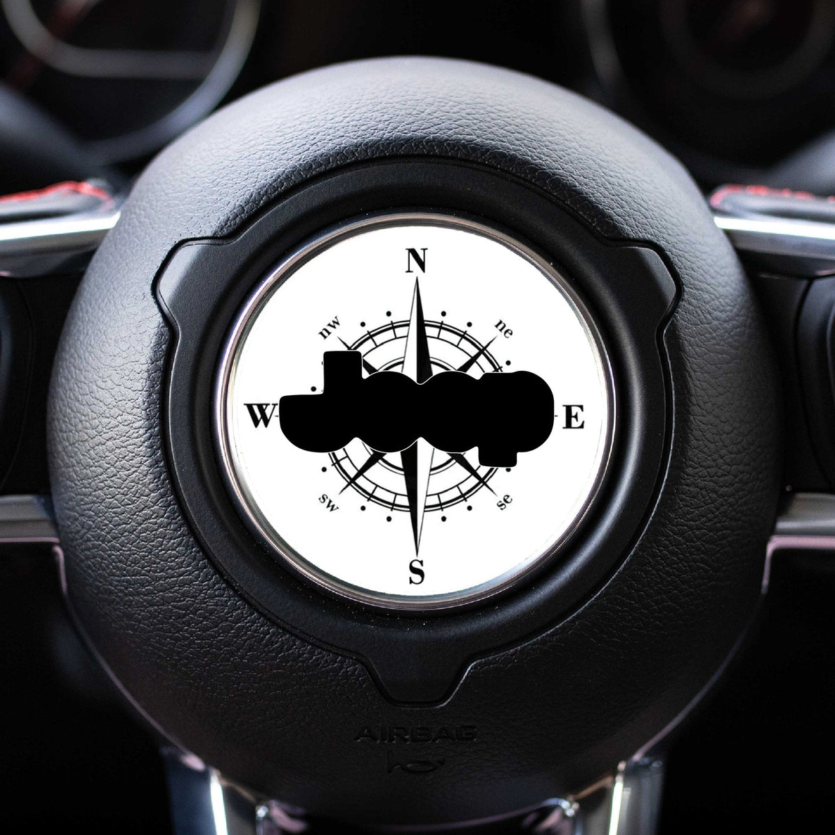 Compass Steering Wheel Decal for Jeep