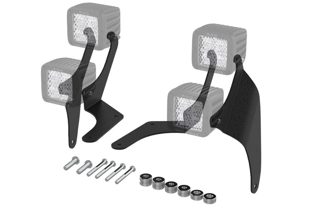 Jeep A Pillar Double Stack Aluminum Cube Light Brackets ( Wrangler / Gladiator ) 2018-2027
