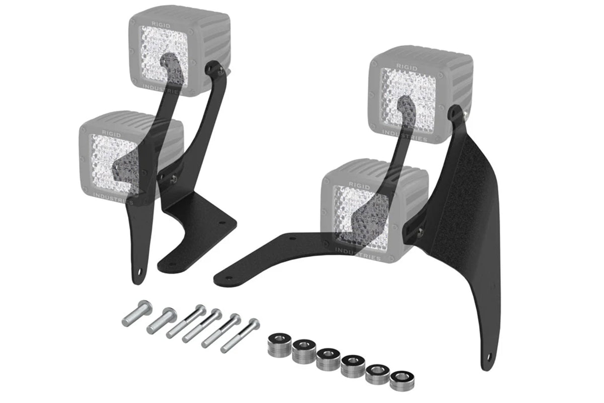 Jeep A Pillar Double Stack Aluminum Cube Light Brackets ( Wrangler / Gladiator ) 2018-2027